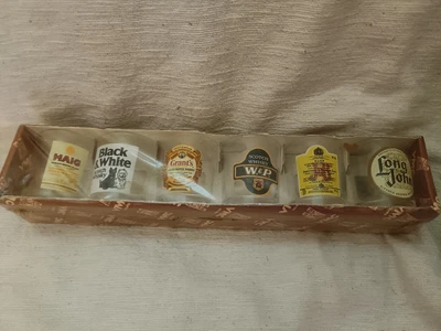 £12.99 • Buy Vintage 60s / 70s ,VMC Reims Shot Glasses ,Whisky Haig Grants JB Long John ~