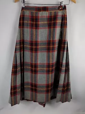 Vintage Handmade Womens Wool Tartan Plaid Kilt Skirt Size Small • $24.99