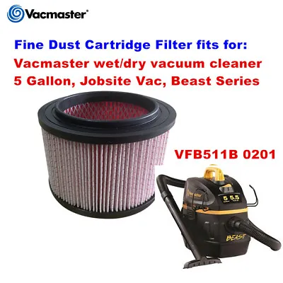 $14.99 • Buy 1 Pcs Cartridge Filter Fits For Vacmaster Vacuums 5 Gallon Jobsite Vac Beast 