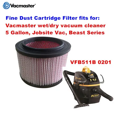 1 Pcs Cartridge Filter Fits For Vacmaster Vacuums 5 Gallon Jobsite Vac Beast  • $14.99