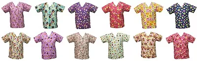 Nickelodeon Womens Nursing Medical Pediatric Character Scrubs Shirt Tops • $10.02