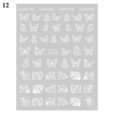 Nail Stickers Butterfly Flower Nail Art DIY Waterproof Adhesive Transfer Decal • $1.30