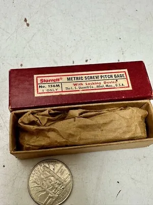 NEW/OLD VINTAGE LS STARRETT 156M METRIC SCREW PITCH GAGE In Box Packing Perfect • $59.99