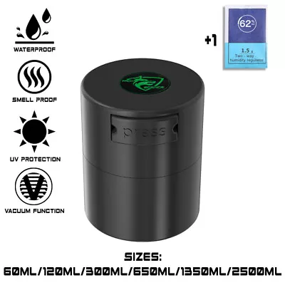 $15.99 • Buy Pack Science Vacuum Herb Spice Jar Container Air Tight Smell UV Proof Plastic