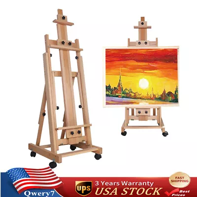 HeavyDuty Studio Artist Easel Large H-Frame Wood Painting Art Easel Standing ! • $147.25