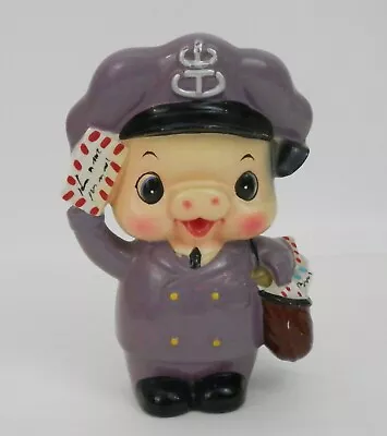 Vintage Ceramic Mailman Postman Piggy Bank Anthropomorphic Kitsch Japan • $29.95