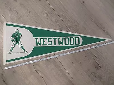Westwood Massachusetts High School Mass MA Vintage Felt Pennant Flag Football • $11.24