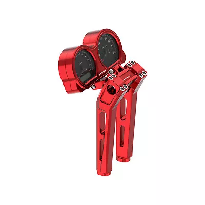 10.0  Tall Red Handlebar Risers With Gauge Cutout For Harley 2015-23 Road Glide • $329.95