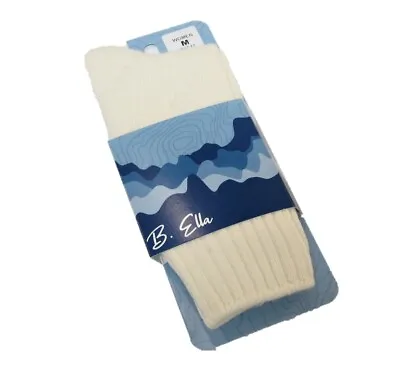 B. Ella Ladies Wool Cashmere Angora Blend Crew Socks Este Ivory - NEW • $20