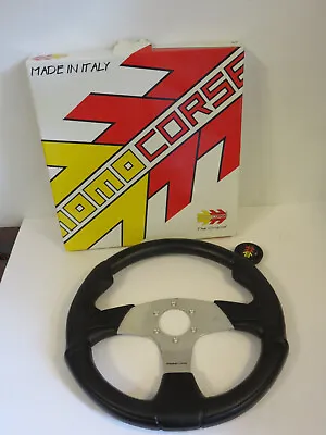 Boxed Momo Corse Steering Wheel Pilota 1 Nera Pelle Nera 350 Made Italy Vintage • $349.99