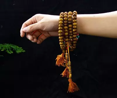 Ship From US New Nepal Tibet Buddhist 8mm 108 Yak Bone Mala Prayer Beads • $49.99