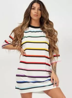 New Ladies Printed Baggy Oversized Jersey T-Shirt Dress Tunic Longline Top • £4.99