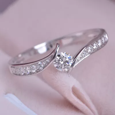 $0.72 • Buy Gorgeous 925 Silver Filled Ring Women Cubic Zircon Wedding Jewelry Gift Sz 6-10