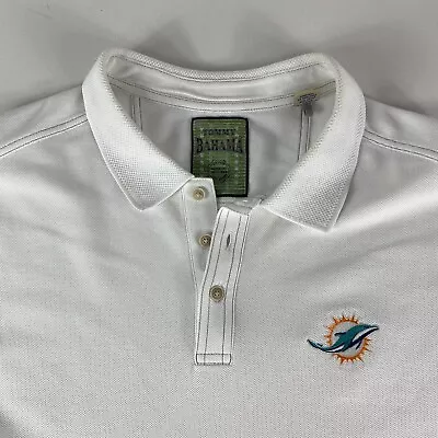 Tommy Bahama Polo Shirt Mens XXL White Miami Dolphins Supima Cotton NFL • $21.99