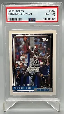 1992 Topps #362 Shaquille O'neal Psa 6 Rookie Rc Ex-mt Basketball Card Slab • $14.80