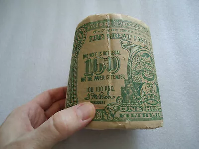 Vintage Filthy Lukers Money Novelty Toilet Paper - $100 Dollar Bill Gag Gift • $22