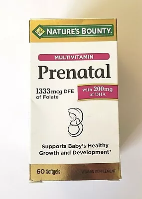 Nature's Bounty Multivitamin Prenatal 200mg Of DHA (60 Softgels) EXPIRES: 03/24 • $7.55