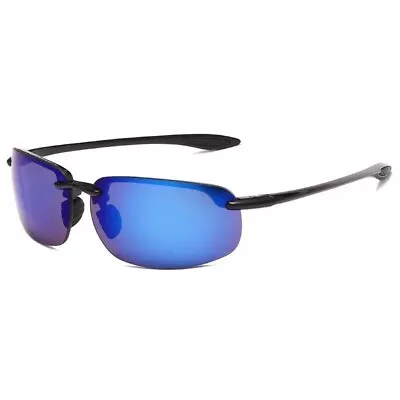 Maui Jim Mens Ho'okipa Polarized Mirrored Wrap Sunglasses 64mm - Smoke Grey • $29.98