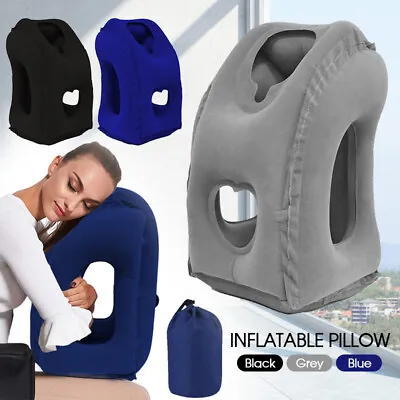 $14.69 • Buy Inflatable Air Cushion Travel Pillow For Airplane Office Nap Rest Neck Head Chin