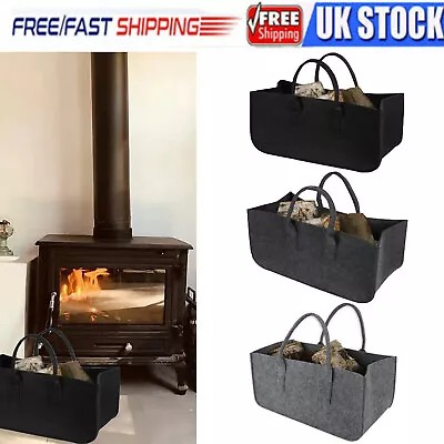 Firewood Carrier Bag Log Storage Tote With Handles Wood Holder For Fireplace • £16.09