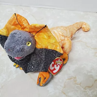 Ty Beanie Baby Slayer The Frilled Dragon 2000 W/ Heart Tag Fantasy Plush Toy • $14.29