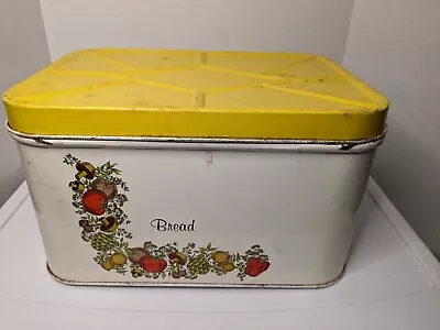 Vintage Mid Century Modern CHEINCO Metal Bread Box Spice Of Life Design • $20