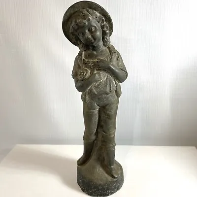$24.98 • Buy Vintage Cast Iron Girl Figurine  Wrought Iron Gate Fence Finial Topper Decor