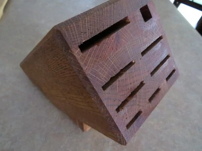 $20 • Buy Vintage Chicago Cutlery Oak 9 Slot Wood Knife Block (no Knives) Nice Condition!