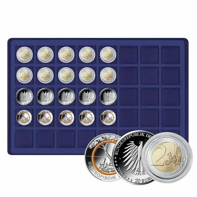 Lindner 2329M-40 Tray For 40 Coins Up To 34 Mm Ø Blue • £10.13