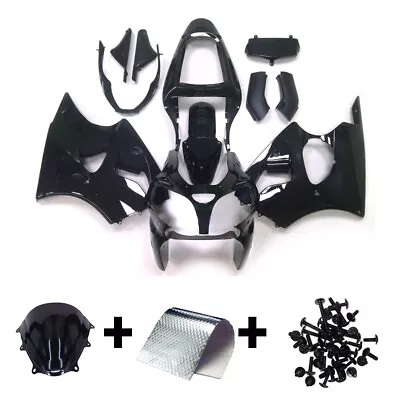 Plastics Black Fairing Kit For Ninja ZX6R 2000 01 2002 ZX600J Kawasaki Bodywork • $395.95