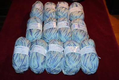 Patons Baby Pure Merino Wool Double Knitting Blue Yarn Lot Of 13 Skeins • $35