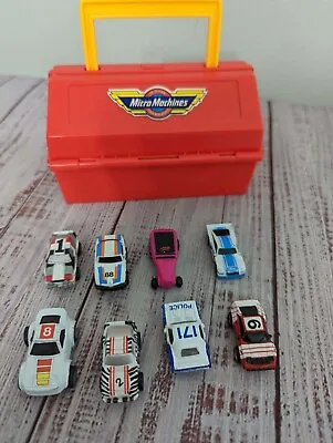 1990 Micro Machines Speed Shop Tool Box Plus 8 Cars Vehicles • $25