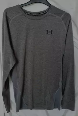 Under Armour Heatgear Men's Compression Fitted Grey Top Size XL • £4.50