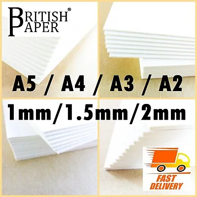 A6 A5 A4 A3 A2 BACKING BOARD CRAFT CARD THICK PAPER OFF WHITE GREYBOARD 1mm 2mm • £2.99