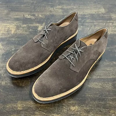 John Fluevog Brown Suede Leather Oxford Shoes Mens 11.5 EUC • $65