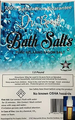 Dr. Good Bath Salt Epsom Salt Magnesium Sulfate 100% Organic Pure FCC Grade 2lb  • $12.95