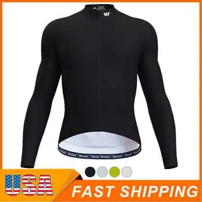 Wulibike Long Sleeve Cycling Jersey Men Road Bike Shirts Breathable 3 Pockets • $29.66