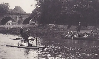 Vintage Photo Early Water Bicycle Bouillon Belgium Pedalo Pedal Boat 1910 Peddle • $44.03
