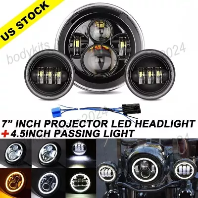 For Yamaha XV 1700 Road Star Silverado 7inch LED Headlight + 4.5  Passing Lights • $57.26