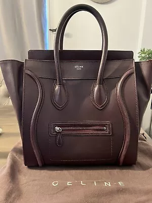 Celine Luggage Leather Mini Maroon Bag - GORGEOUS And Elegant Bag • $815