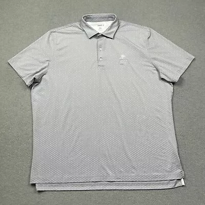 Johnnie O Shirt Mens 2XL XXL Gray White Polka Dot Polo Golf Performance Stretch • $18.99