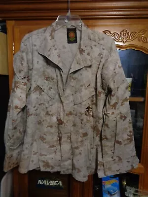 Usmc Digital Desert Tan Marpat Combat Shirt Medium Short  Ms   Field Shirt • $7.80