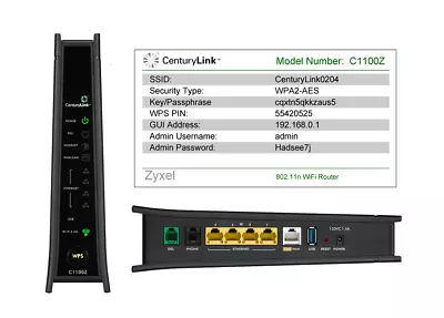 Centurylink Zyxel C1100Z VDSL2 Wireless Modem With Router W/O Power Adapter • $20