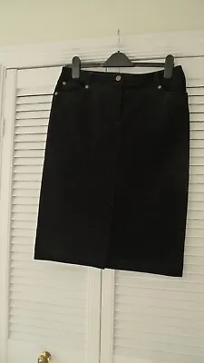 Vintage Laura Ashley  Jean Style   Skirt UK 12 Black Needlecord  Never Worn • £15