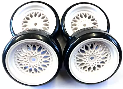 1/10 RC 26mm Drift Car Wheel & Tyre Set. Professional Quality 12mm Hex Fitting • £12.99