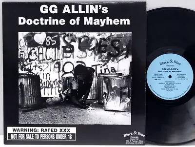 GG Allin – GG Allin's Doctrine Of Mayhem LP 1990 US ORIG Black & Blue DWARVES • $108.40