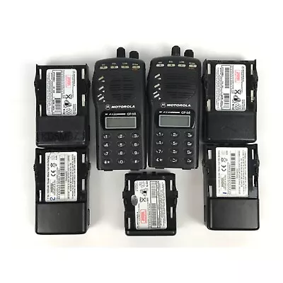 Parts/Repair Lot Of 2 Motorola GP68 Handheld VHF & UHF Transceivers 5 Batteries • $20