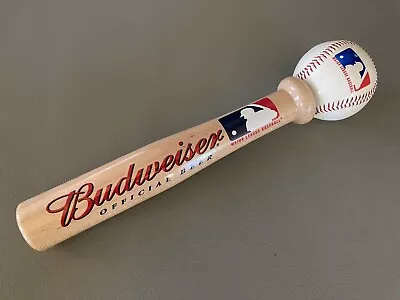 Vintage Budweiser Official MLB Wooden Baseball Bat + Ball Beer Tap Handle 12.5” • $39.99