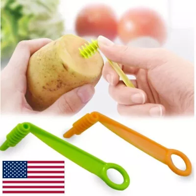 Spiral Slicer Portable Potato Carrot Kitchen Vegetable Fruit Cutter Home Tools • $1.69