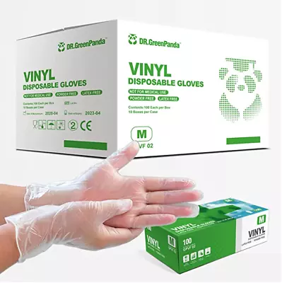 Dr.GreenPanda 1 Case 10boxes 1000-ct Vinyl Clear Gloves Powder Free (MLXL) • $50